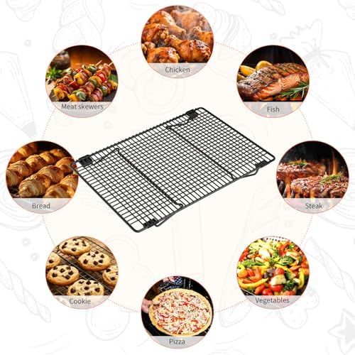 3-Tier Cooling Racks for Cooking and Baking, 17"x11" Heavy Duty