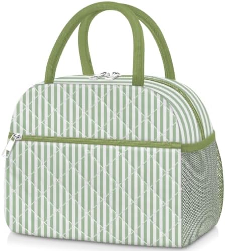 KUBYA Lunch Bag Lunch Box for Women Adult Men Insulated Quilted Reusable Large Lunch Tote Bag Leakproof Simple Cooler Bag for Work Office Picnic Beach or Travel
