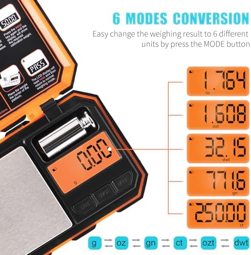 Fuzion Digital Pocket Gram Scale, 200g x 0.01g Jewelry Scale High Precision