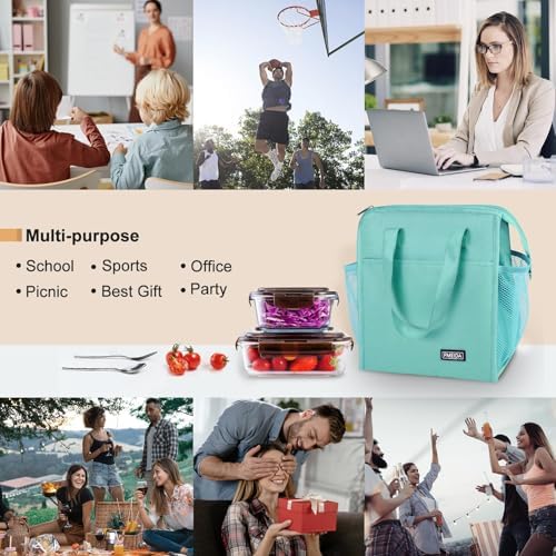 Insulated Lunch Bag Women, 12L Large Thermal Snack Bag Reusable Cooler Tote