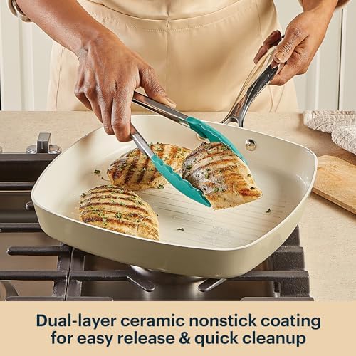 Pyrex 8-Piece Ceramic Cookware Set, Pots and Pans with Lids & Handles