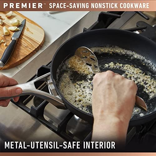 Calphalon Premier Space-Saving Nonstick Cookware Set, 8-Piece, Stackable, Hard-Anodized Aluminum