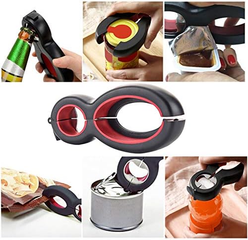 Medsuo Jar Opener, Non-Slip, 6 in 1 Multi Tool Bottle Opener for Seniors