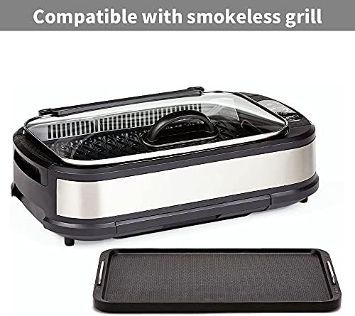 Flat Top Griddle for Stovetop, Non-Stick Griddle Grill Pan, Stove Top Grill,14.96" x 8.66", Works with Power XL,Chefman, Carl Schmidt Sohn, Cusimax, Techwood Smokeless Grill,Aluminum,Dishwasher Safe