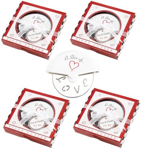 10 Pcs Mini Stainless Steel Pizza Cutter for Bridal Wedding Favor Baby Showers Party Souvenirs Guest Return Gift Individual Package (red)