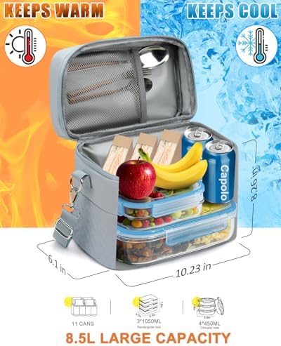 Capolo Lunch Bag for Women Men Insulated Lunch Tote Leakproof Lunchbox Bags