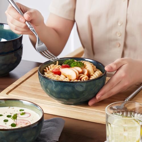 vancasso Starry 24oz Bowls for Soup, Ceramic Green bowls Set of 4