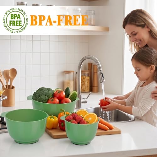 BoxedHome Classic Mixing Bowls Set of 4, BPA Free Plastic Microwave Safe