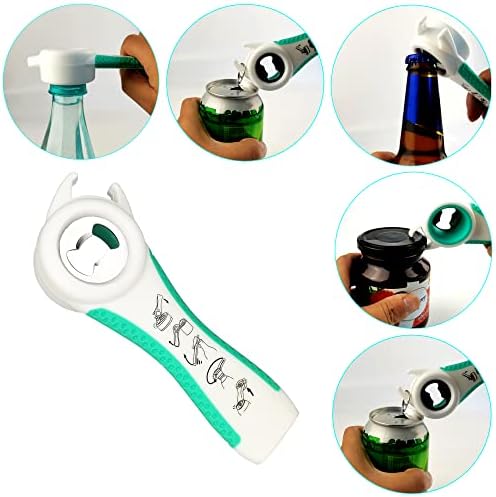 Otstar Jar Opener Bottle Opener and Can opener for Weak Hands,Seniors with Arthritis, Elderly, Jar Lid Opener Gadgets with Rubber Jar Opener Gripper Pad and Corkscrew Opener
