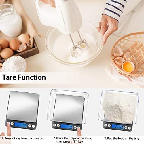 Fuzion Small Gram Scale 3000g, Digital Kitchen Food Scale, Gram and Ounce