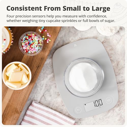 Greater Goods Food Scale, Slim & Compact Build, 1g Precision (Ash Gray)
