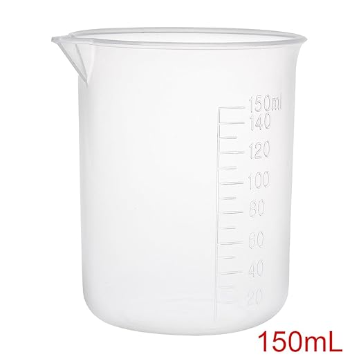 uxcell Measuring Cup 150ml PP Plastic Graduated Beaker Transparent for Lab Kitchen Liquids 3pcs