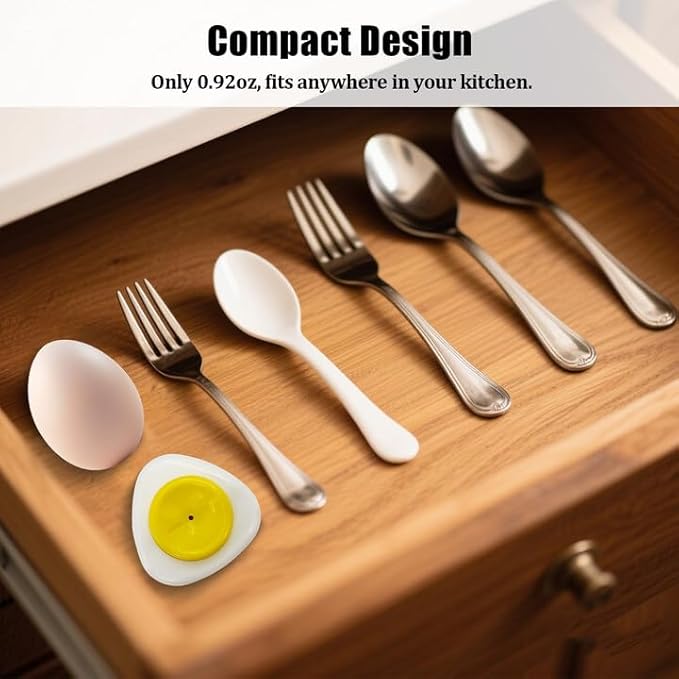 2PCS Egg Piercer for Hard Boiled Eggs – Magnetic Egg Hole Puncher with Stainless Steel Needle and Durable Plastic Base, for Home Kitchen & Food Service Use (White Yellow)