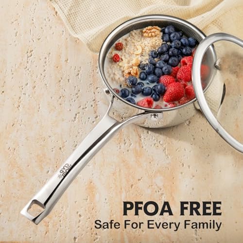 Sauce pan with lid,2.5 Quart Hybrid Nonstick Sauce pan