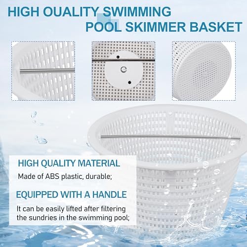 8'' Pool Skimmer Basket with Handle, for Pentair 08650-0007Z Sta-Rite U-3