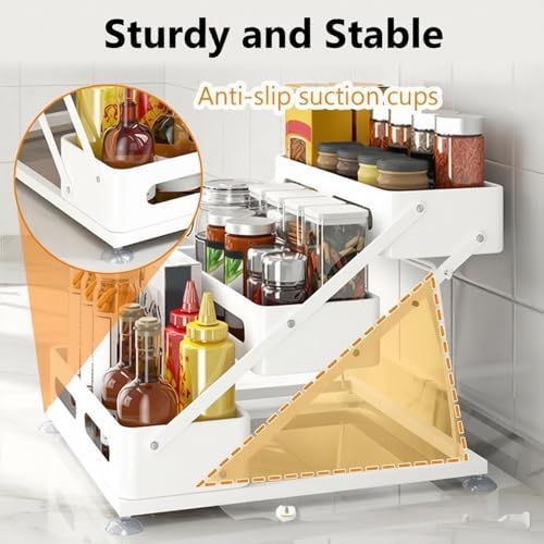 Ceetug 3 Tier Foldable Spice Rack, White