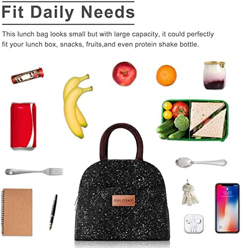 BALORAY Lunch Bag for Women Men Adult Lunch Box (Black Starry), M