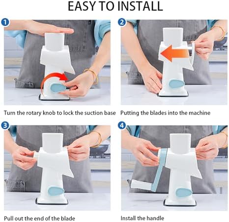 Cheese Grater Hand Crank Rotary Vegetables Shredder with Handle