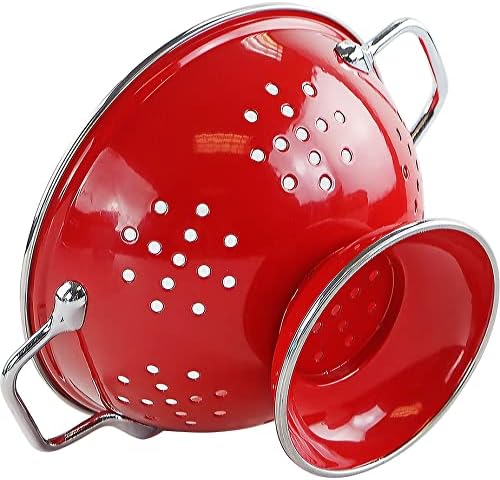 Calypso Basics by Reston Lloyd Powder Coated Enameled Colander, 1 Quart, Red