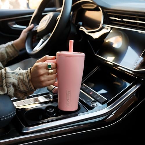 BrüMate Era 20 oz Tumbler with Handle and Straw | 100% Leakproof Insulated Tumbler with Lid and Straw | Made of Stainless Steel | Cup Holder Friendly Base | 20oz (Glacier)