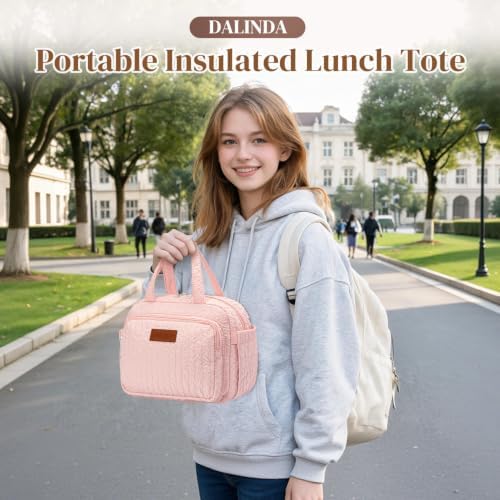 DALINDA Lunch Box Lunch Bag for Women Men, Insulated Lunch Bags, Reusable Bubble Crinkle Cute Lunchbox Lunchbag Small Cooler Tote Bag for Work, Travel, Picnic, Camping