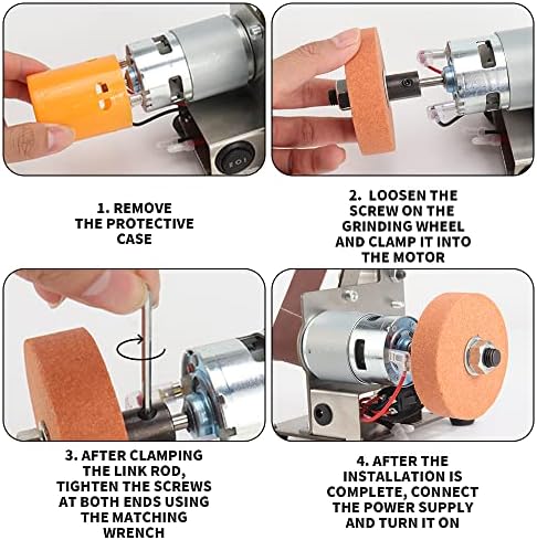 3-in-1 Mini Belt Sander Bench Grinder 7-Speed for Knife Making