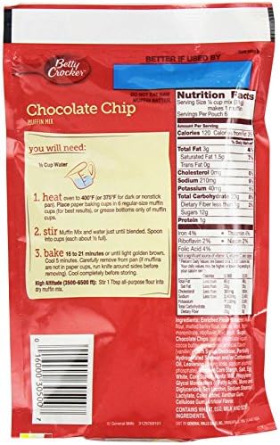 Betty Crocker Muffin Mix Chocolate Chip 6.5 Oz 12 Packs