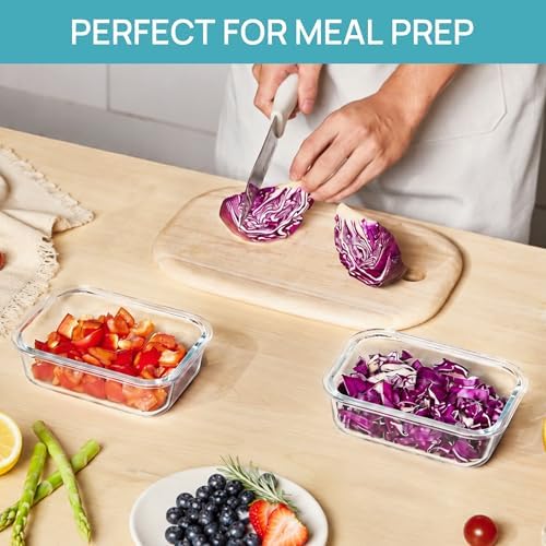 Vtopmart 2Pack 22oz Glass Storage Containers with Lids