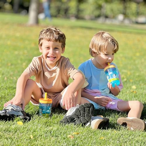 Zak Designs 15oz Bluey Kelso Tumbler Set, Leak-Proof Screw-On Lid with Straw Made of Durable Plastic and Silicone, Perfect Bundle for Kids, 2 Count (Pack of 1)
