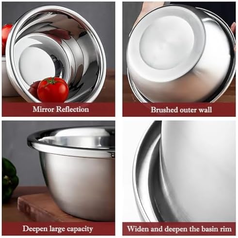 meleg otthon Stainless Steel Mixing Bowl, Stainless Steel Basin, 18.5QT Mixing Bowls,Heavy Duty Deeper Edge Mirror Finish Dishwasher Safe Bowl(15.74'' diameter x 6.02''high)