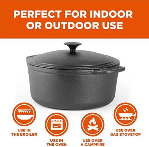 Commercial Chef 6.6-Qt. Dutch Oven, Pre-Seasoned Cast Iron, CHCI660