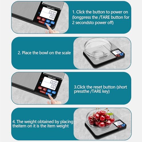 Dual Platform Digital Kitchen Scale, USB Rechargeable, 11lbs/5kg with 0.1g Precision & 500g with 0.01g Precision, with Tare & Accumulation, for Baking, Cooking, Jewelry, and Weight Loss