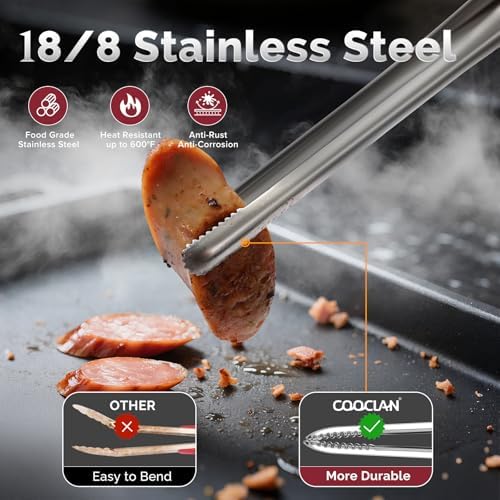Precise Serrated Non-Slip Tips Cooking Tongs 2 Set (11.5" & 13.5")