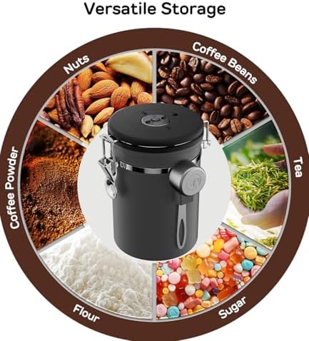 Coffee Gator Coffee Canister, 11oz Airtight Stainless Steel Container