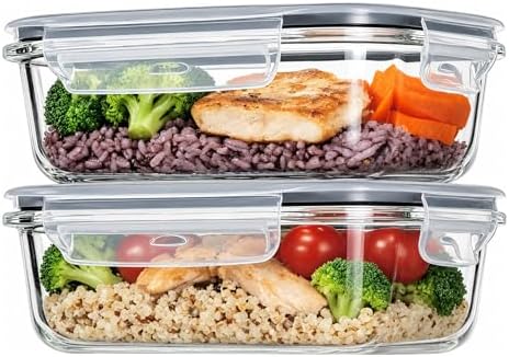Vtopmart 2Pack 22oz Glass Storage Containers with Lids