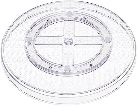 Amazon Basics Clear Lazy Susan Turntable Organizer for Organization, 12-Inch (Pack of 8)