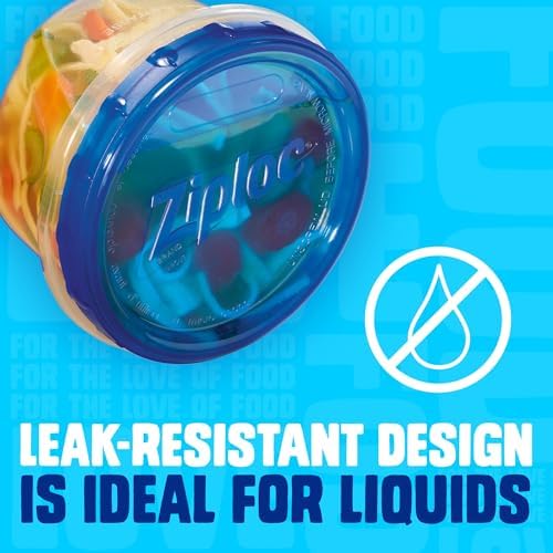 Ziploc Twist n Loc Food Storage Containers, Leak Resistant Design, Small and Medium Round, Variety Pack, 5 count