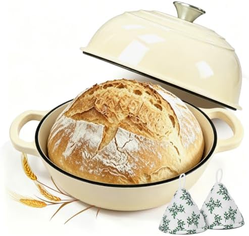 Cast Iron Bread Dutch Oven 6QT Pink Enameled with Lid