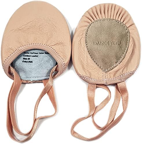 DANCEYOU Lyrical Shoes Half Sole Authentic Leather Pirouette Dance Turners