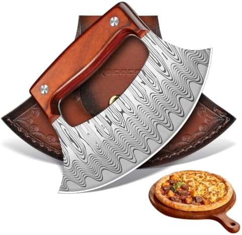 ROCOCO Pizza Cutter Ulu Knife – Mezzaluna Rocker Chopper