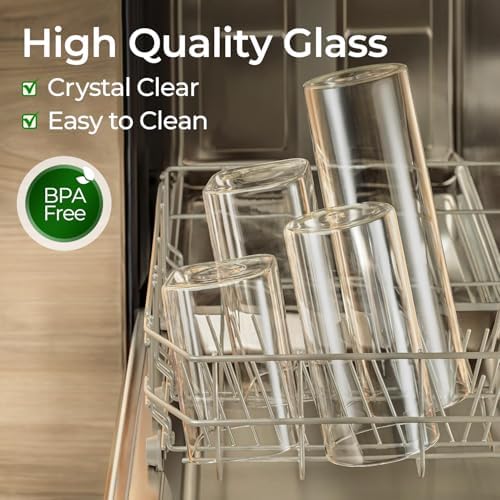 ComSaf Glass Storage Containers with Lids 0.8 Qt, 6 Pack Small Glass Jars