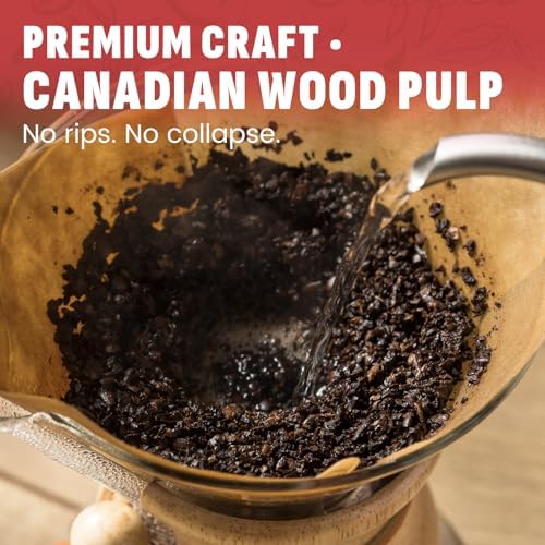 Pre-Folded Unbleached Cone Coffee Filters – Premium Thick Paper, Compatible with Pour-Over Coffee Makers (240 Filters)
