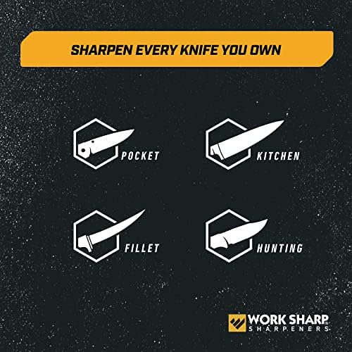 Work Sharp Precision Adjust Knife Sharpener Kit - Fixed Angle Sharpening System for Kitchen & Pocket Knives - Professional Guided Knife Sharpening Tool