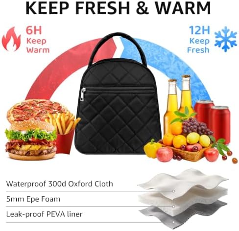 Paquesta Lunch Bag Women Stylish Quilted Lunch Boxes for Adult