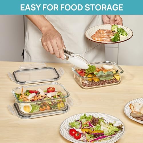 Vtopmart 2 Pack 35oz Glass Meal Prep Containers with Lids