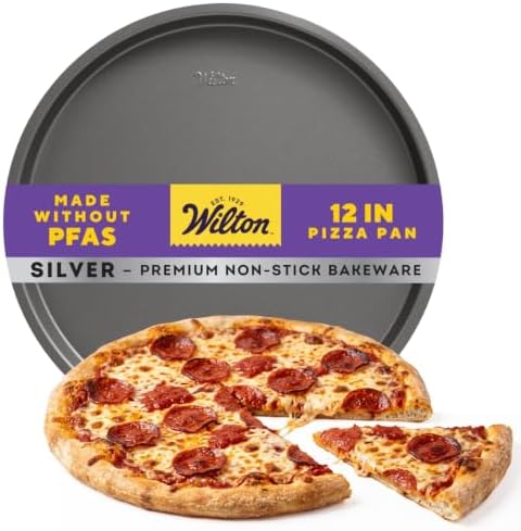 Wilton Silver Non-Stick Pizza Pan, Made Without PFAS, 12 in.