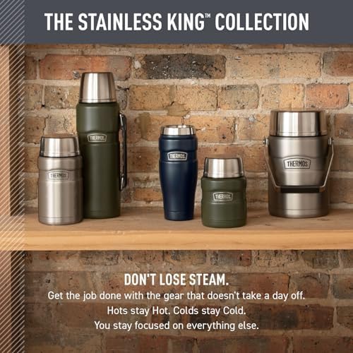 THERMOS Stainless King Stainless Steel Tumbler, 16oz, Army Green