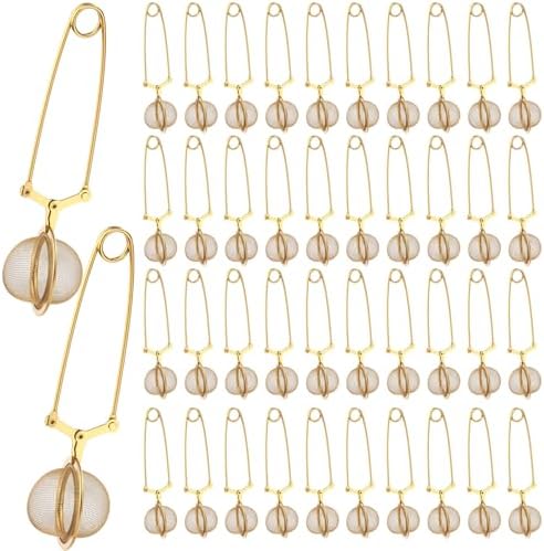 Yinder 40 Pcs Snap Ball Tea Infuser Stainless Steel, Gold