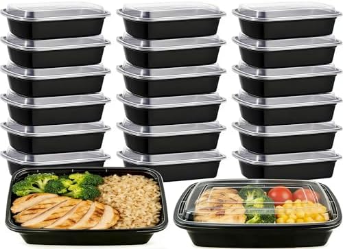 KUMD 50-Pack (100 Pieces) 32 oz Meal Prep Containers Reusable with Lids