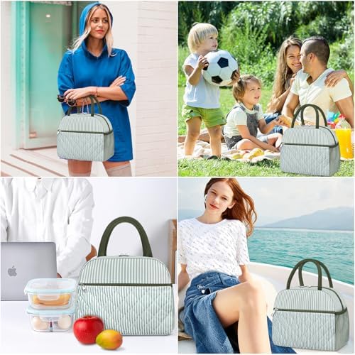 Coobiiya Lunch Box Lunch Bag for Women Men,Reusable Cute Lunch Pail bag,Leakproof,Insulated LunchBox Tote Compact 10L, Cooler Lunch Container for Work Travel Office
